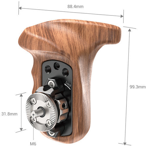 SmallRig Right-Side Wooden Handgrip with ARRI-Standard Rosette