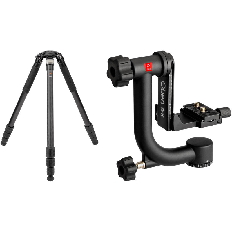 Robus RC-8880 Vantage Series 5 Carbon Fiber Tripod and Oben GH-30 Gimbal Head Kit