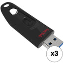 SanDisk 32GB Ultra USB 3.0 Flash Drive Kit (3-Pack)