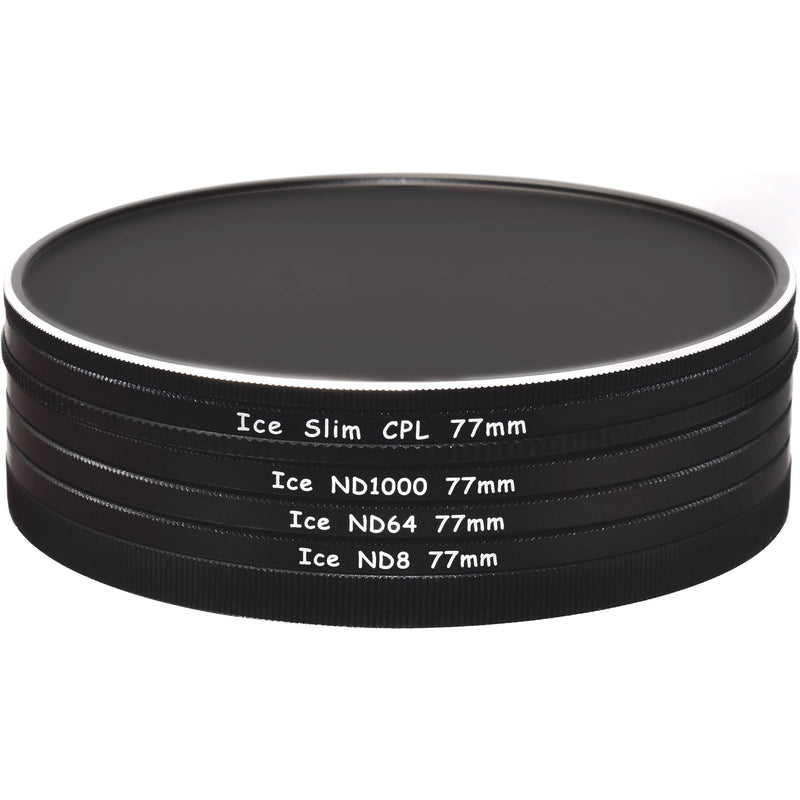 Ice 2-Filter Stack Caps with Slim CPL, ND8, ND64, and ND1000 (77mm)