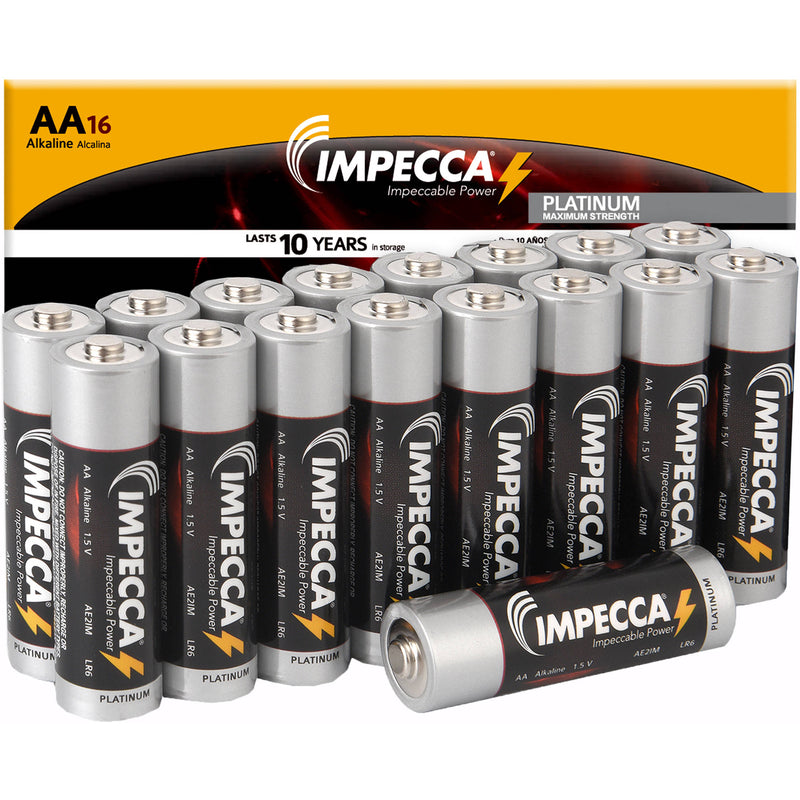 Impecca Alkaline AA Batteries (16-Pack)