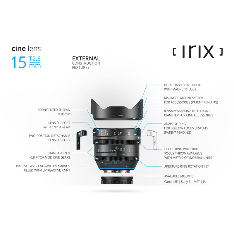 IRIX 15mm Cine Lens (PL, Feet)