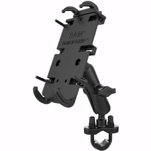 RAM MOUNTS RAM Quick-Grip XL Phone Mount with Handlebar U-Bolt Base (Medium Arm)