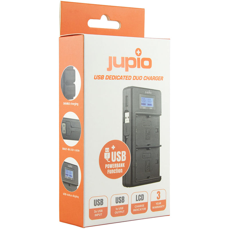 Jupio USB Duo LCD Charger for Sony NP-FM50/F550/F750/F970