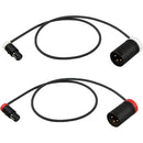 Cable Techniques Low-Profile TA3F to Low-Profile XLR-3M Male Cable for Rode Stereo VideoMic X (Pair, 24")