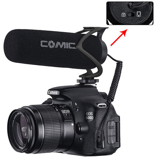 Comica Audio CVM-V30 LITE B Camera-Mount Shotgun Microphone for Cameras and Smartphones (Black)