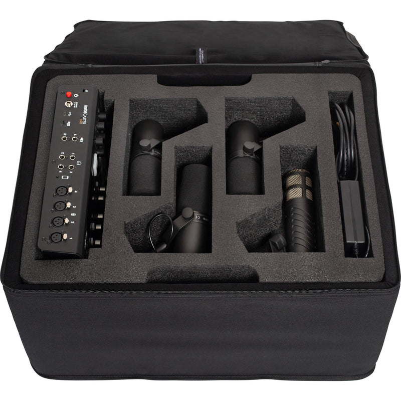 Gator Cases Lightweight Case for Rodecaster Pro, Four Headphones, and Four Mics