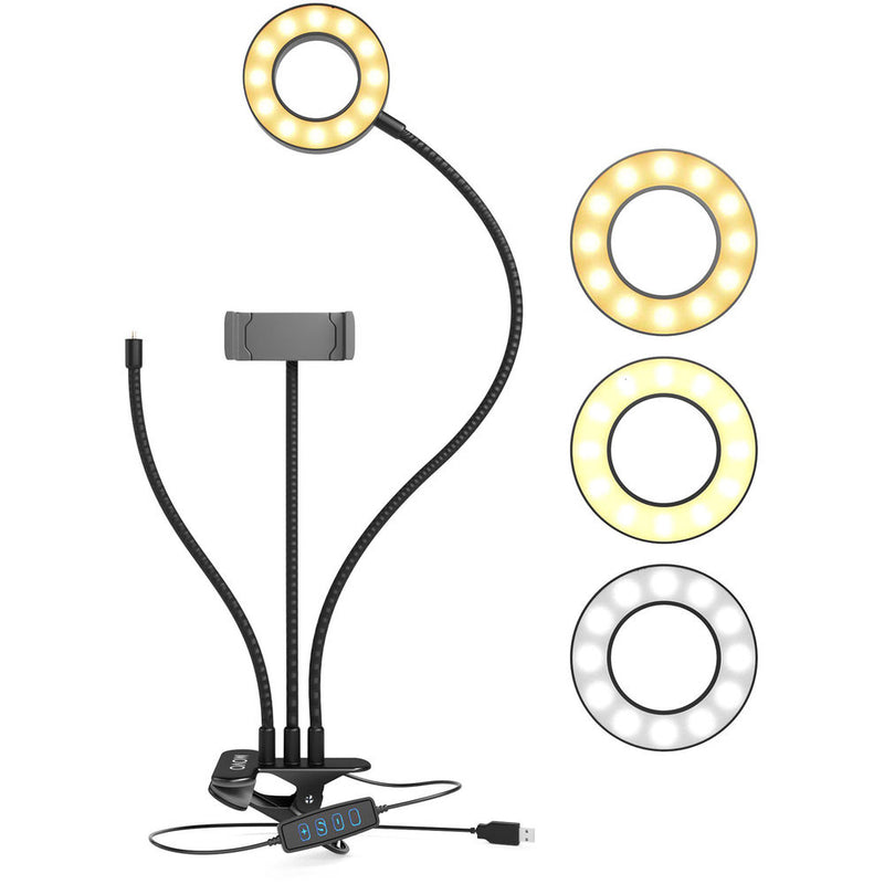 Movo Photo VGC-3/VXR10 3-Arm Selfie Ring Light & Microphone Kit