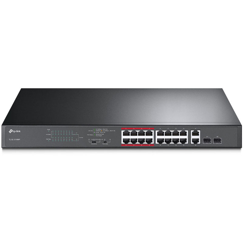 TP-Link TL-SL1226P 24-Port 10/100 Mb/s PoE+ Compliant Unmanaged Switch with Gigabit and SFP Ports