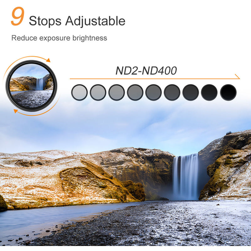 K&F Concept ND2-ND400 Blue Multi-Coated Variable ND Filter (52mm)