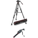 Manfrotto 504X Fluid Video Head & MVTTWINGC Carbon Fiber Tripod with Ground Spreader