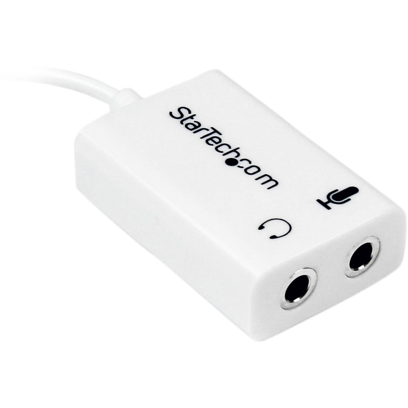 StarTech Headset Output Splitter for Dedicated Mic & Headphones Plugs (White)