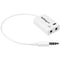 StarTech Headset Output Splitter for Dedicated Mic & Headphones Plugs (White)