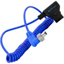 Kondor Blue Coiled D-Tap to Locking DC 2.1mm Right-Angle Cable (16 to 50")