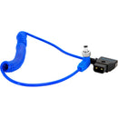 Kondor Blue Coiled D-Tap to Locking DC 2.1mm Right-Angle Cable (16 to 50")