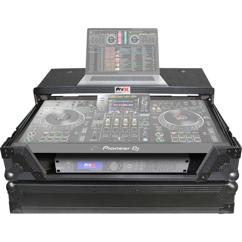 ProX Flight Case with Shelf and Wheels for Pioneer XDJ-XZ System (Silver on Black)