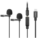 BOYA BY-M2D Digital Dual Omnidirectional Lavalier Microphones with Detachable Lightning Cable (iOS)