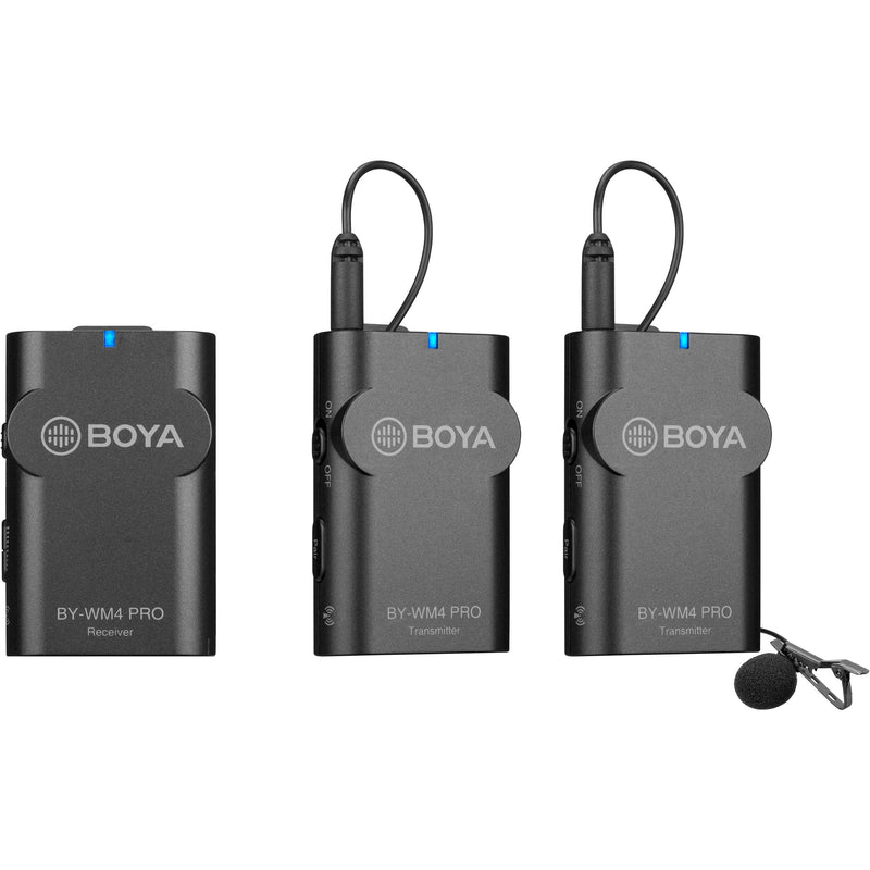 BOYA BY-WM4 PRO-K4 Two-Person Digital Wireless Omni Lavalier Microphone System for Lightning iOS Devices (2.4 GHz)