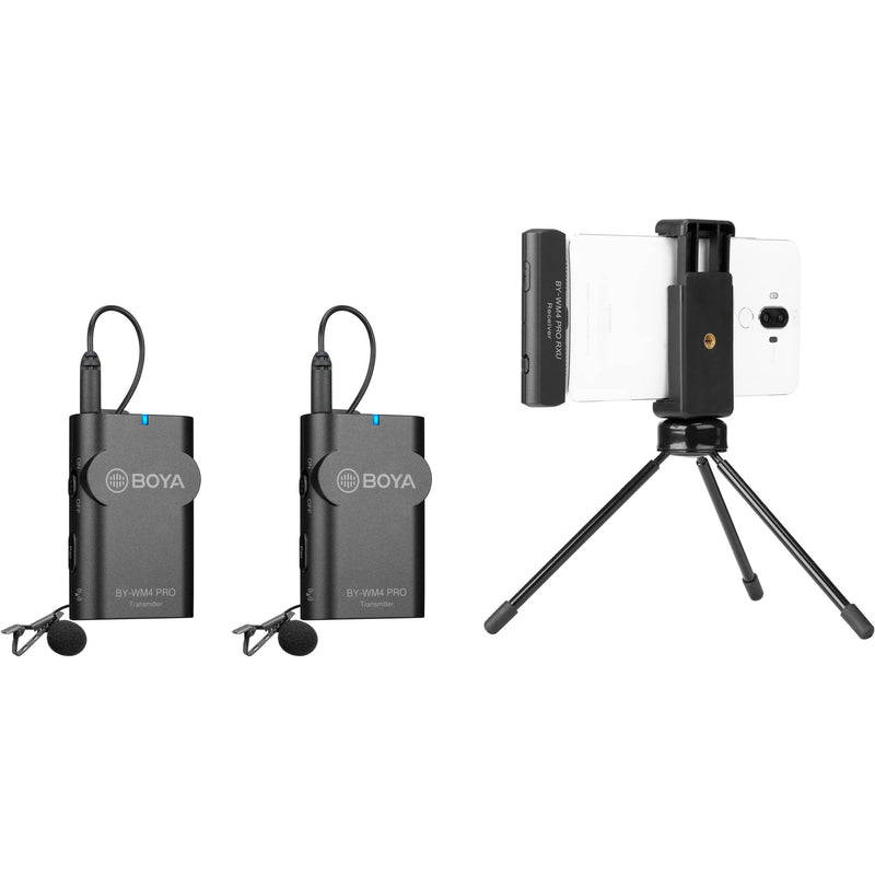 BOYA BY-WM4 PRO-K4 Two-Person Digital Wireless Omni Lavalier Microphone System for Lightning iOS Devices (2.4 GHz)