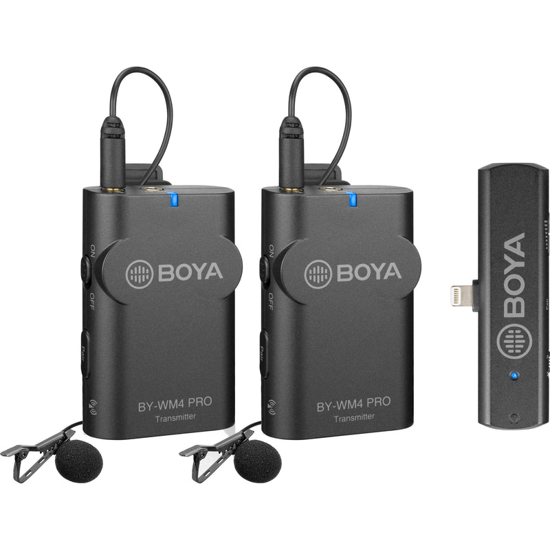 BOYA BY-WM4 PRO-K2 Two-Person Digital Camera-Mount Wireless Omni Lavalier Microphone System (2.4 GHz)