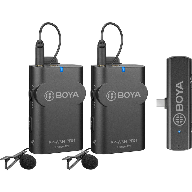 BOYA BY-WM4 PRO-K2 Two-Person Digital Camera-Mount Wireless Omni Lavalier Microphone System (2.4 GHz)