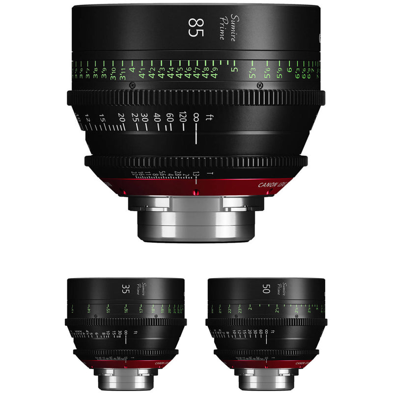 Canon CN-E Sumire Prime 3-Lens Kit (24, 35, 50mm, PL Mount, Feet)