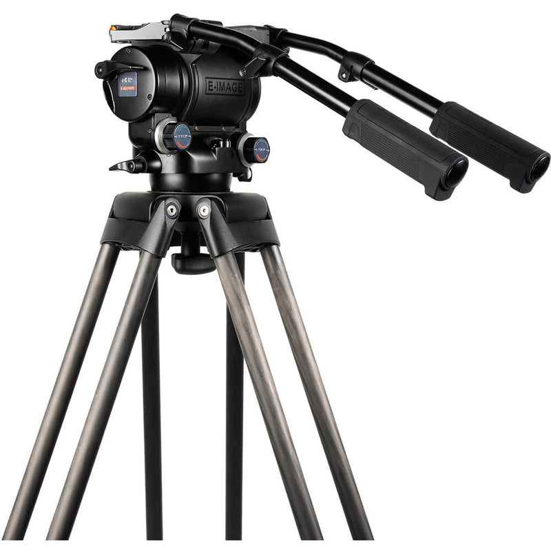 E-Image 3-Stage Carbon Fiber Tripod System with Fluid Head and 100mm Leveling Ball (Payload 70.5 lb)