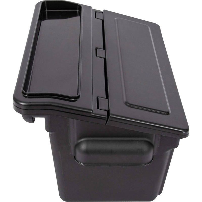 Luxor 24" X 18" Plastic Utility Tub Cart - Two Shelves With Outrigger Utility Cart Bins