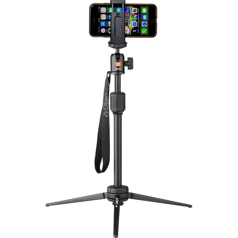 Oben CTT-1000 Carbon Fiber Tabletop Tripod and Oben SPA-1000 Arca-Type Smartphone Tripod Adapter Kit