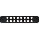 TecNec 16-Port Unloaded D-Series XLR Rack Panel (2 RU)