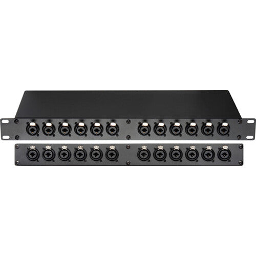 TecNec 24-Port XLR & 1/4" TRS Combo Feed-Thru Patch Panel with Neutrik NCJ6FI-S (1 RU)