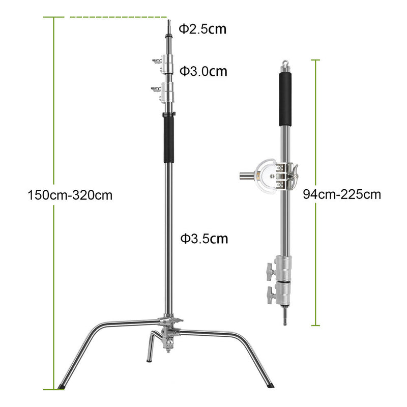 GVM C360 Turtle Base C-Stand and Cross Arm Boom Kit (10.5')