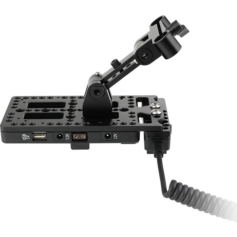 CAMVATE V-Lock Mounting Plate Power Supply Splitter with Adjustable Support, Rod Clamp and Hub Cable