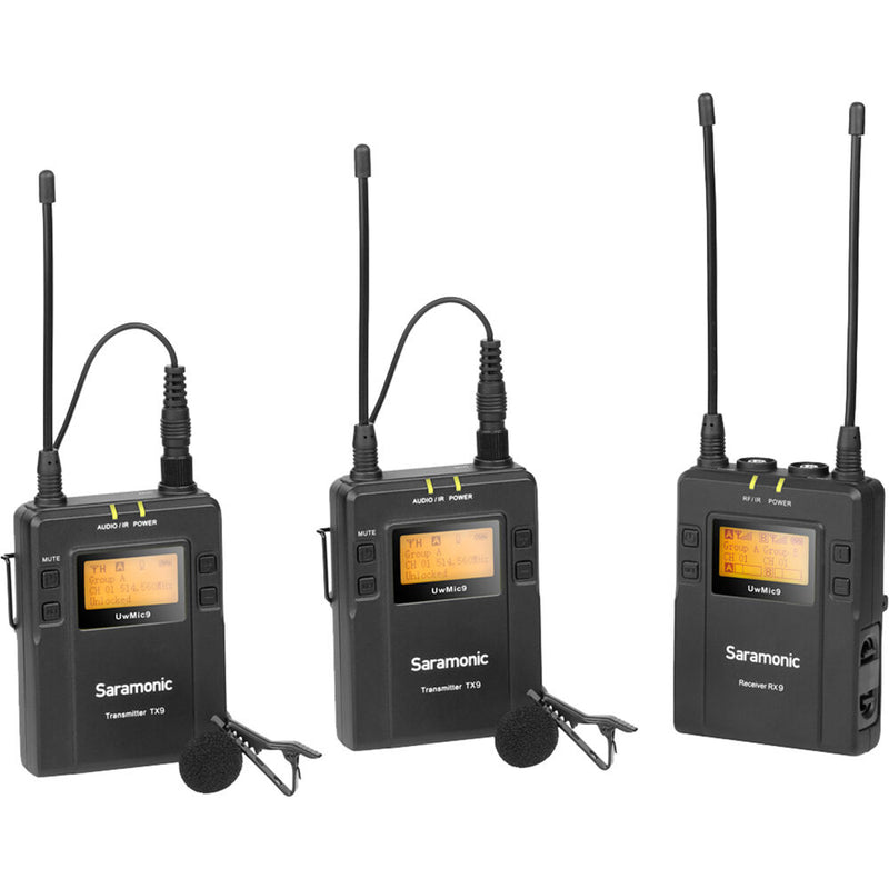 Saramonic UwMic9 Camera-Mount Wireless Omni Lavalier Microphone System Kit with Case (514 to 596 MHz)