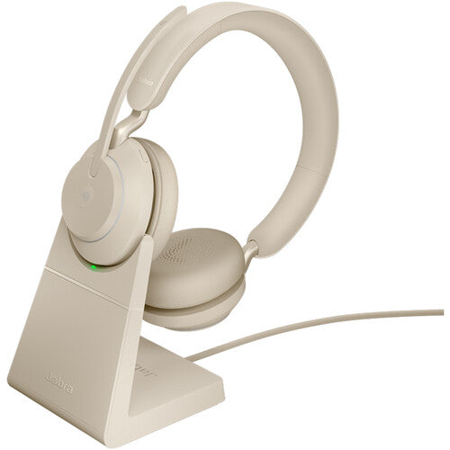 Jabra Evolve2 65 Stereo Wireless On-Ear Headset (Microsoft Teams, USB Type-C, Beige)