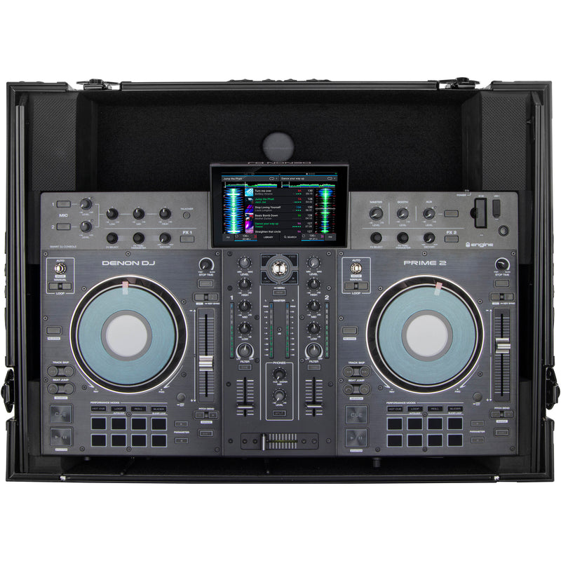 Odyssey Innovative Designs Black Label Glide Style Flight Case for Denon Prime 2 Controller System (Black on Black)