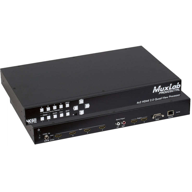 MuxLab 4x2 HDMI 2.0 Quad-View Processor (EU Power Plug)