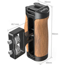 SmallRig Mini Wood Side Handle with Dual 1/4"-20 Screw Mount