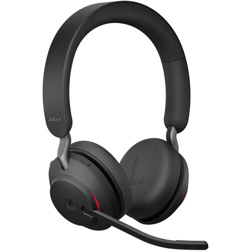 Jabra Evolve2 65 Stereo Wireless On-Ear Headset with Stand (Unified Communication, USB Type-C, Black)