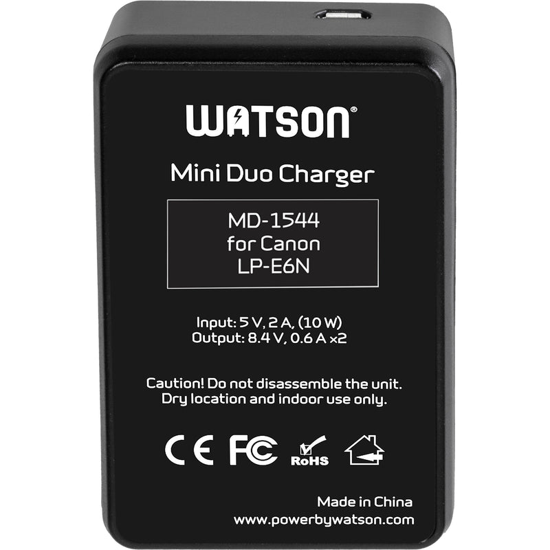 Watson Mini Duo Charger for Canon LP-E6N Batteries