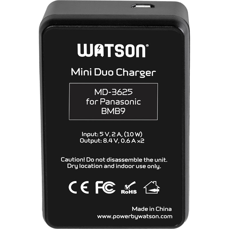 Watson Mini Duo Charger for Panasonic BMB9 Batteries