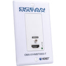 Ocean Matrix 4K HDMI over HDBaseT 1-Gang Wall Plate Transmitter with Two-Way IR, RS-232 & PoC