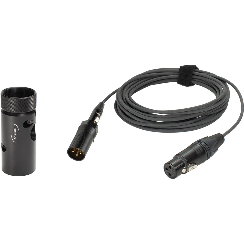 Ambient Recording QP5 Straight Cable Set for QP 5100:XLR 3-Pin with QP5EST-M Endpiece/XLR-3F/TA3F Connectors-MONO