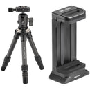 Oben CTT-1000L Carbon Fiber Tabletop Tripod and Oben SPA-1000 Arca-Type Smartphone Tripod Adapter Kit