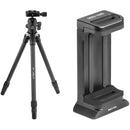 Oben CTT-1000 Carbon Fiber Tabletop Tripod and Oben SPA-1000 Arca-Type Smartphone Tripod Adapter Kit