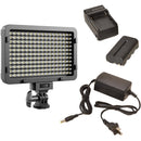 Bescor 176-Bulb 5600K LED On-Camera Light with Battery and Charger Kit and AC Adapter