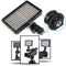 Bescor WAFFLE 176 Bulb LED 2-Light Battery and AC Adapter Kit