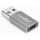 Rocstor USB 3.1 Gen 1 Type-C Female to USB Type-A Male Adapter (Aluminum Gray)