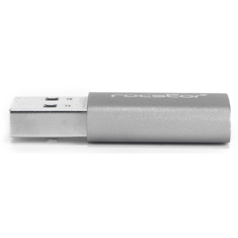 Rocstor USB 3.1 Gen 1 Type-C Female to USB Type-A Male Adapter (Aluminum Gray)