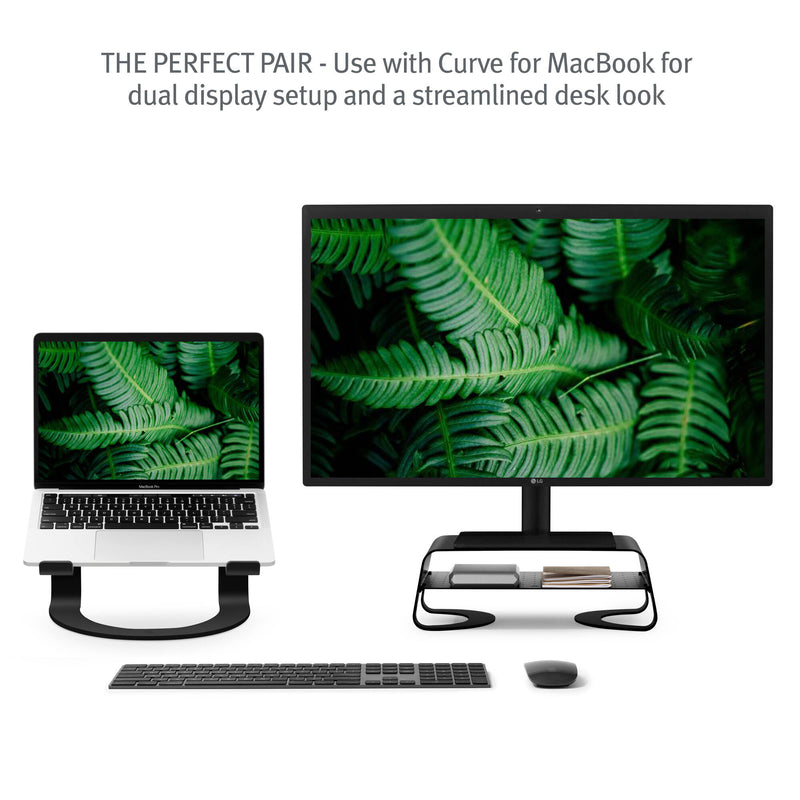 Twelve South Curve Riser Desktop Stand for iMac and Displays (Black)